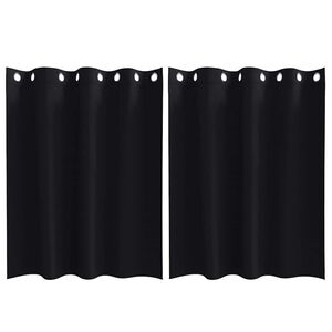 vidaXL Blackout Curtains with Rings 2 pcs Black 140 x 140 cm Polyester