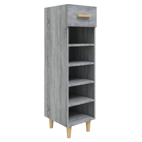 vidaXL Shoe Cabinet Grey Sonoma 30x35x105 cm Engineered Wood