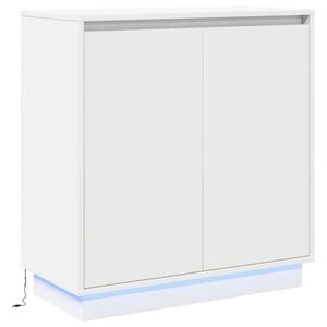 vidaXL LED Sideboard with Door White 71 x 34.5 x 75 cm Engineered Wood