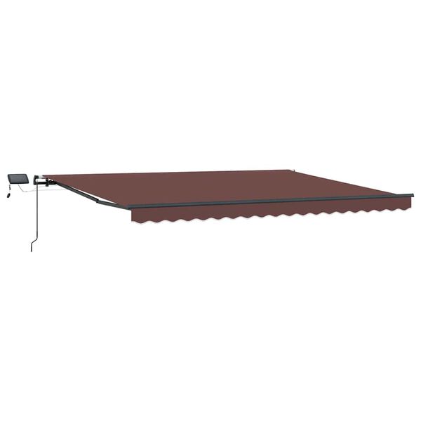 vidaXL Manual Retractable Awning with LEDs Brown 400x300 cm
