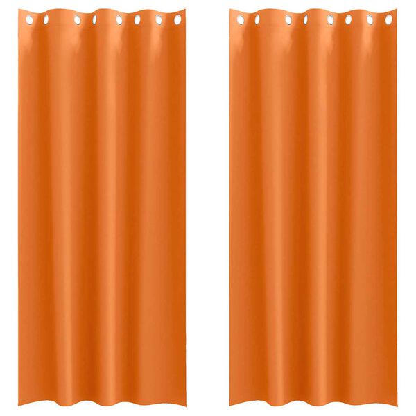 vidaXL Blackout Curtains with Rings 2 pcs Bright Orange 260 x 140 cm