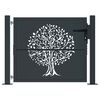 vidaXL Garden Gate Anthracite 100x100 cm Steel Tree Design