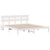 vidaXL Bed Frame with Headboard White 200 x 200 cm Solid Pine wood