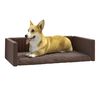 vidaXL Dog Car Boot Brown 90x60 cm Linen Look