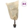 vidaXL Plant Fleece Covers with Drawstring 4 pcs 70 g/m&sup2; 0.8x0.8 m