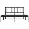 vidaXL Metal Bed Frame without Mattress with Headboard Black 140x190cm
