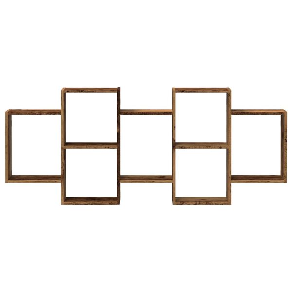 vidaXL Wall Shelf Old Wood 159x18x65 cm Engineered Wood
