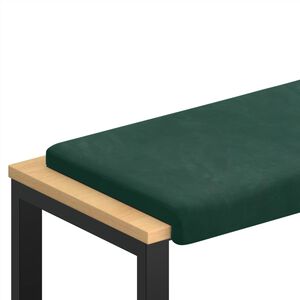 vidaXL Bench Cushion Velvet Dark Green Depth 35 cm