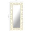 vidaXL Hand Carved Mirror White 110x50 cm Solid Mango Wood