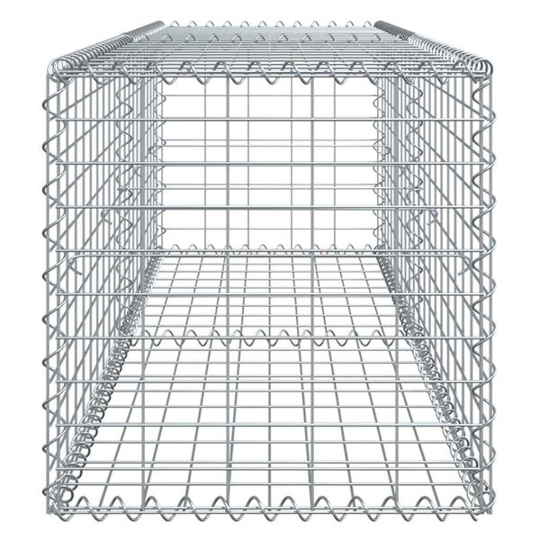 vidaXL Gabion Basket with Cover 200x50x50 cm Galvanised Iron