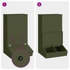 vidaXL Pig Feeder Olive Green 55 x 51 x 91.5 cm Cold-Rolled Steel