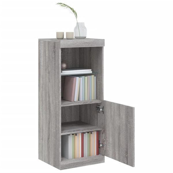 vidaXL Sideboard with LED Lights Grey Sonoma 41x37x100 cm