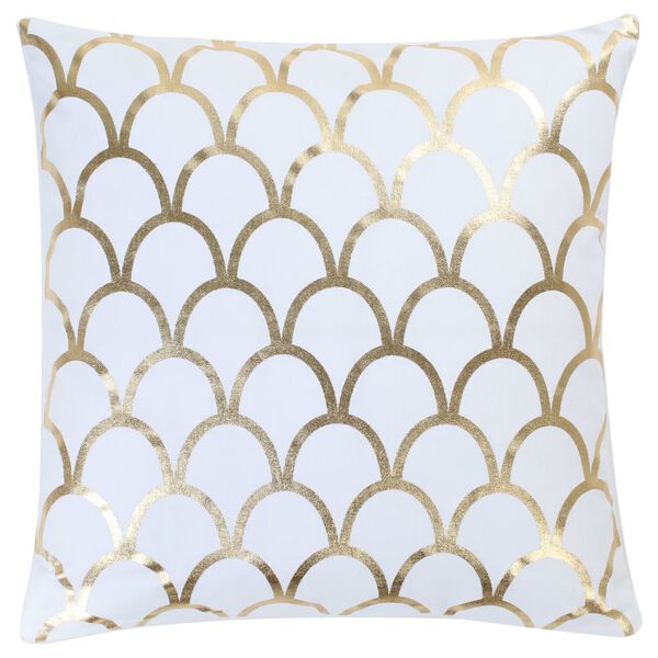 vidaXL Cushions 2 pcs Foil Print White and Gold 40x40 cm Cotton