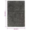vidaXL High Pile Shaggy Rug Anthracite 160x230 cm 50 mm