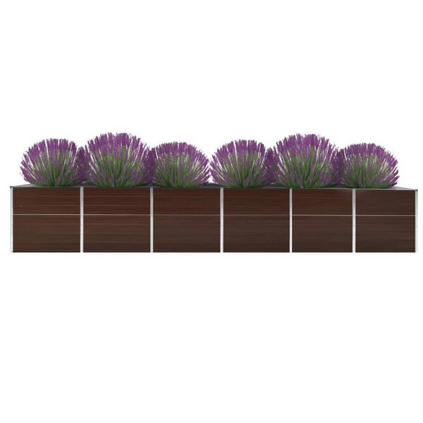 vidaXL Garden Raised Bed Galvanised Steel 480x80x77 cm Brown
