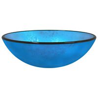 vidaXL Basin Tempered Glass 42x14 cm Blue