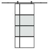 vidaXL Sliding Door with Hardware Set 90x205 cm Tempered Glass and Aluminium