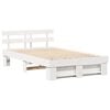 vidaXL Bed Frame with Headboard White 120 x 190 cm Solid Pine Wood