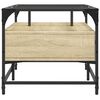 vidaXL Coffee Table with Glass Top Sonoma Oak 98.5x50x45 cm Steel