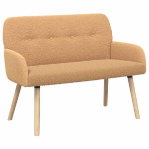 vidaXL 2 Seater Sofa with Solid Wood Legs Beige Boucl&eacute;