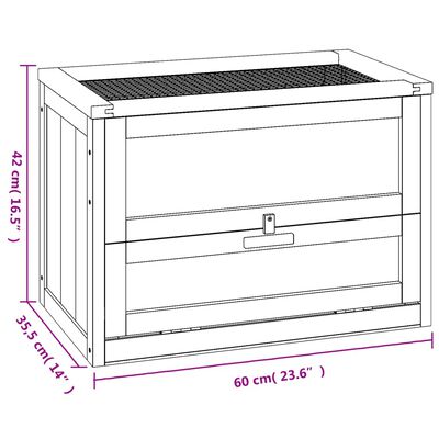 vidaXL Hamster Cage 60x35.5x42 cm Solid Wood Fir