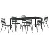 vidaXL Garden Dining Set 7 pcs Anthracite Powder-Coated Steel