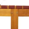 vidaXL Sun Lounger Red Solid Wood Acacia and Fabric