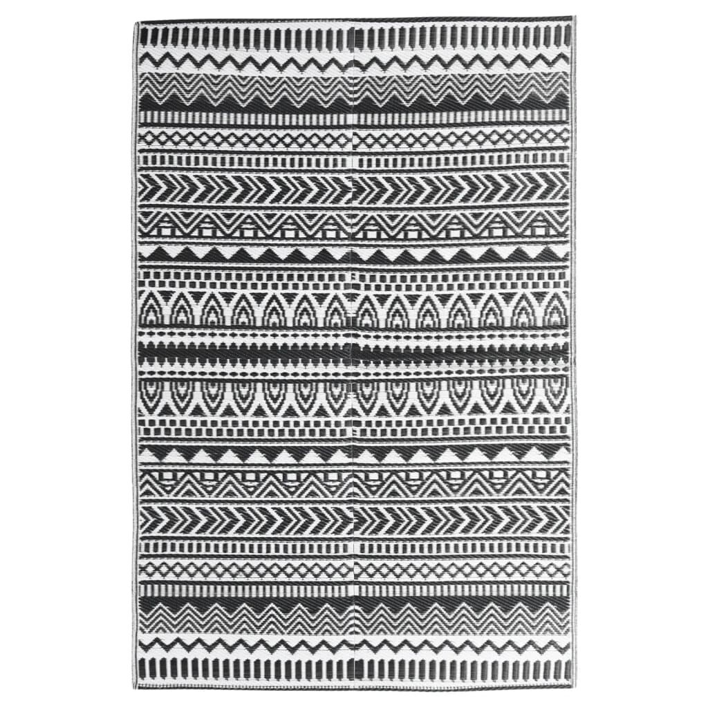 Black outdoor store rug