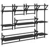 vidaXL Wall Shelf Set 6 pcs Black Oak 100 x 25 x 30 cm Engineered Wood