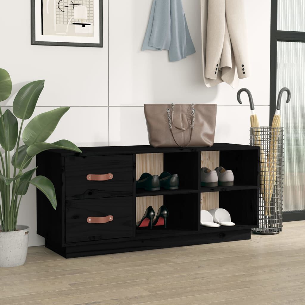 Black entryway bench shop with shoe storage
