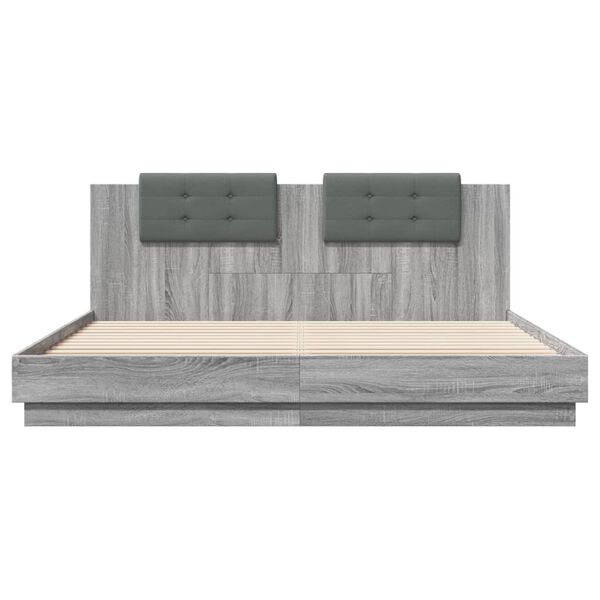 vidaXL Bed Frame without Mattress Grey Sonoma 200x200cm