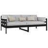 vidaXL Day Bed without Mattress Black Solid Wood Pine 90x190 cm Single