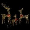 vidaXL Reindeer Family 3 pcs Warm white 67 x 26 x 127 cm PET