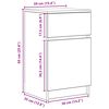 vidaXL Bedside Cabinet White 39x35x65 cm Engineered Wood