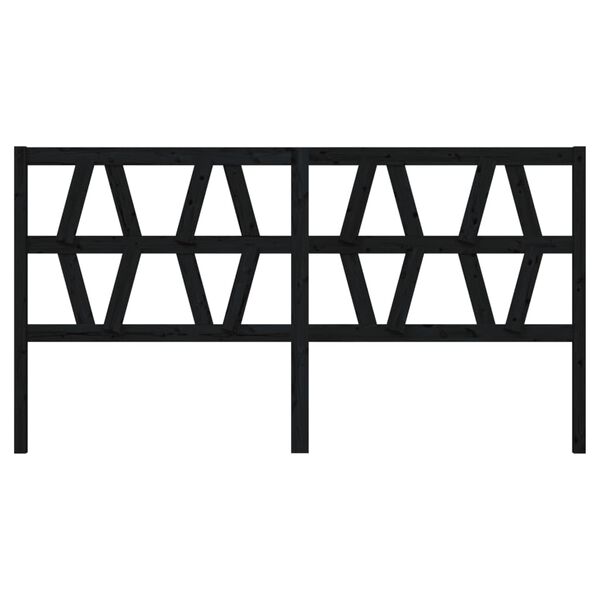 vidaXL Bed Headboard Black 206x4x100 cm Solid Wood Pine