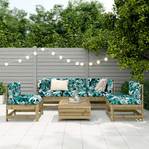 vidaXL 6 Piece Garden Sofa Set Impregnated Wood Pine