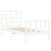 vidaXL Bed Frame without Mattress White Single Solid Wood Pine
