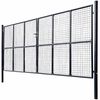 vidaXL Mesh Garden Gate Galvanised Steel 400x175 cm Grey