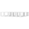 vidaXL Wall Cube Shelf 6 pcs White 60x15x23 cm Engineered Wood