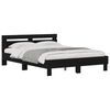 vidaXL Bed Frame with Headboard Black Oak 140 x 200 cm Engineered Wood