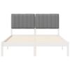 vidaXL Bed Frame with Upholstered Headboard Light Grey 140 x 200 cm
