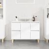 vidaXL Sink Cabinet High Gloss White 80x33x60 cm Engineered Wood