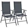 vidaXL 3 Piece Bistro Set Aluminium and Textilene Black