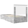 vidaXL Bed Frame Concrete Grey and Silver 75 x 190 cm Engineered Wood