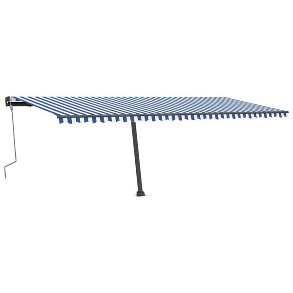 vidaXL Freestanding Manual Retractable Awning 600x300 cm Blue/White