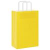 vidaXL Paper Bags 250 pcs with Handles Yellow 21x11x31 cm