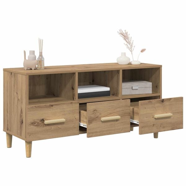 vidaXL TV Cabinet Artisian Oak 102 x 36 x 50 cm Engineered Wood