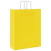 vidaXL Paper Bags 50 pcs with Handles Yellow 32x12x42 cm