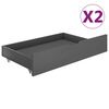 vidaXL Bed Frame without Mattress Dark Grey Solid Wood Pine 140x200 cm (322205+321990)