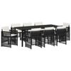vidaXL Garden Dining Set 9 pcs Black Powder-Coated Steel